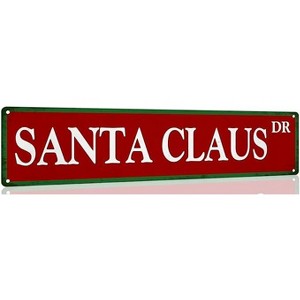 Lomsoe Santa Claus Metal Tin Sign Vintage Funny Christmas Sign for Cafe Home Christmas Art Wall Decoration Retro Poster 4x16 Inch Christmas Gift - 1 of 4