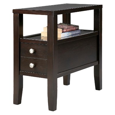 Side Table Traditional 2-Drawers Brown - Ore International