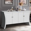 59'' Modern Industrial 4-Door Credenza with Arc Legs and Bronze Handles for Living Room or Entryway Use-Cuddlewood - 3 of 4