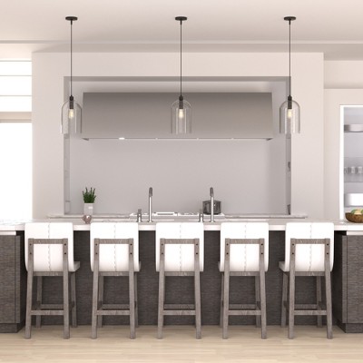 Noble Bronze Seeded Glass LED Pendant Light