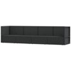 vidaXL 4 Piece Patio Lounge Set with Cushions Black Poly Rattan - 3 of 4