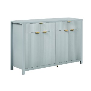 Lyngins Sideboard Buffet Cabinets with 4 Doors,2 Drawers,Aluminum Handles,Wave-Pattern Coffee Bar Cabinets,Credenzas for Kitchen,Entryway - 1 of 4