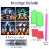 4 Pack Halloween Diamond Kit for Adults Beginner, Black Cat Pumpkin 5D Painting DIY Halloween Diamond Art DIY Rhinestone Art Craft 11.8 x 11.8 inch - 2 of 4