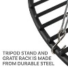 Sunnydaze Outdoor Camping or Backyard Steel Tripod Fire Pit Cooking Grilling BBQ Grate - 22" - Black - 2 of 4