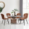 CLIHOME Set of 2 Modern Upholstered Leather Dining Chairs, Comfortable Dining Chairs with Thick Cushions & Metal Legs - 3 of 4