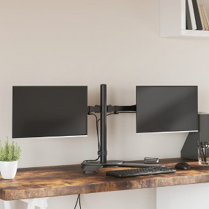 Aghana Digitals Black Steel Dual Monitor Stand with VESA 75/100mm, Height/Tilt/Swivel Adjustment, - 1 of 4
