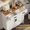Kitchen Storage Cabinet, Modern Farmhouse Buffet Cabinet with Storage, Coffee Bar with 2 Drawers and 2 Doors - 4 of 4