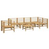 vidaXL Bamboo Patio Furniture Set - 7 Piece Lounge with Light Gray Cushions - Modular Design for Outdoor, Garden, Deck, Patio - 4 of 4