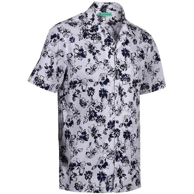 Mio Marino - Men's Short Sleeve Hawain Shirt - Onyx On Alabaster, Size ...