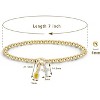 Free bird Cross Birthstone Bracelet | Dainty 14K Gold Plated Cross Charm Bracelet | Stretchable Elastic Gold Beaded Bracelet - 2 of 4