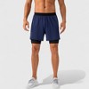 Anna-Kaci Active Men's 2-in-1 Training Shorts with Inner Compression Layer and Elastic Waistband - 2 of 4
