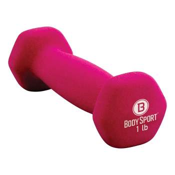 CanDo Vinyl Coated Dumbbell Pink 1 lb Single 1pc Handheld Weight for Muscle  Training and Workouts, Color Coded Anti-Roll Home Gym Equipment, Beginner