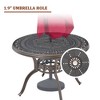 CLIHOME 39" Outdoor Patio Table Round Outdoor Coffee Table with Umbrella Hole - 4 of 4