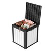 MAYEERTY 50 Gallon Large Capacity Outdoor Deck Box for Patio Furniture Cushions, Pillow with Wheels, Black+White - 2 of 4
