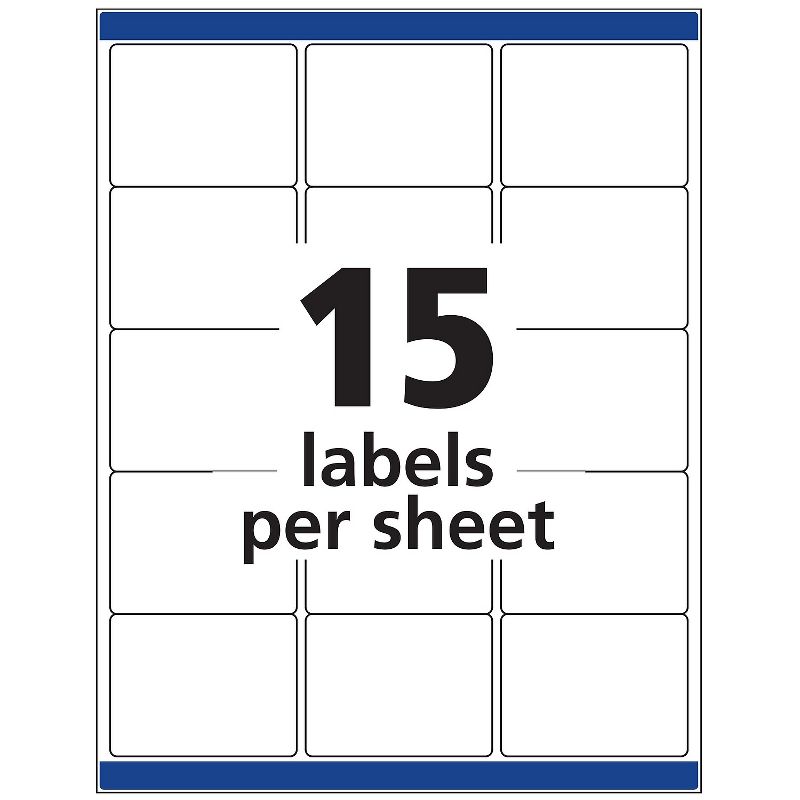 Avery Permanent ID Labels Inkjet/Laser 2 x 2 5/8 White 225/Pack 6572, 4 of 10