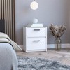 NicBex 12.6 inch Wide Nightstand with Drawers,Modern Side Table with Storage Space and Metal Handle,Bedside Table for Bedroom,Living Room,Black/White - 2 of 4