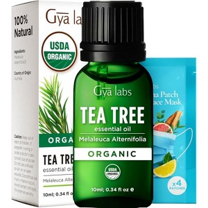 Gya Labs Organic Tea Tree Essential Oil, Organic Tea Tree Oil - 100% Pure Natural, Refreshing Aromatherapy, 0.34 Fl Oz - 1 of 4