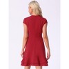 Allegra K Women's Cap Sleeves Round Neck Tiered Ruffled Hem Midi Dress - 4 of 4