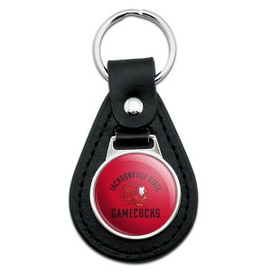 Jacksonville State University Gamecocks Black Leather Keychain - 1 of 4