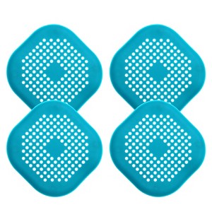 Unique Bargains Shower Drain Hair Catcher Square Drain Cover with Suction Cup Silicone Strainer Hair Stopper - 1 of 4