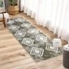 Washable Modern Geometric Grid Rug Non Slip Low Pile Rug Soft Contemporary Throw Floor Cover Foldable Indoor Carpet for Living Room Bedroom - 3 of 4