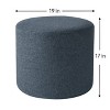 Wovenbyrd Hampton 19" Round Pouf Ottoman - 3 of 4