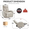 CENGHU Leather Swivel and Rocker Power Recliner Chair with Lumbar Support, Max Swivel Degree 270, Sofa Chair with USB and Type-C Ports - 2 of 4