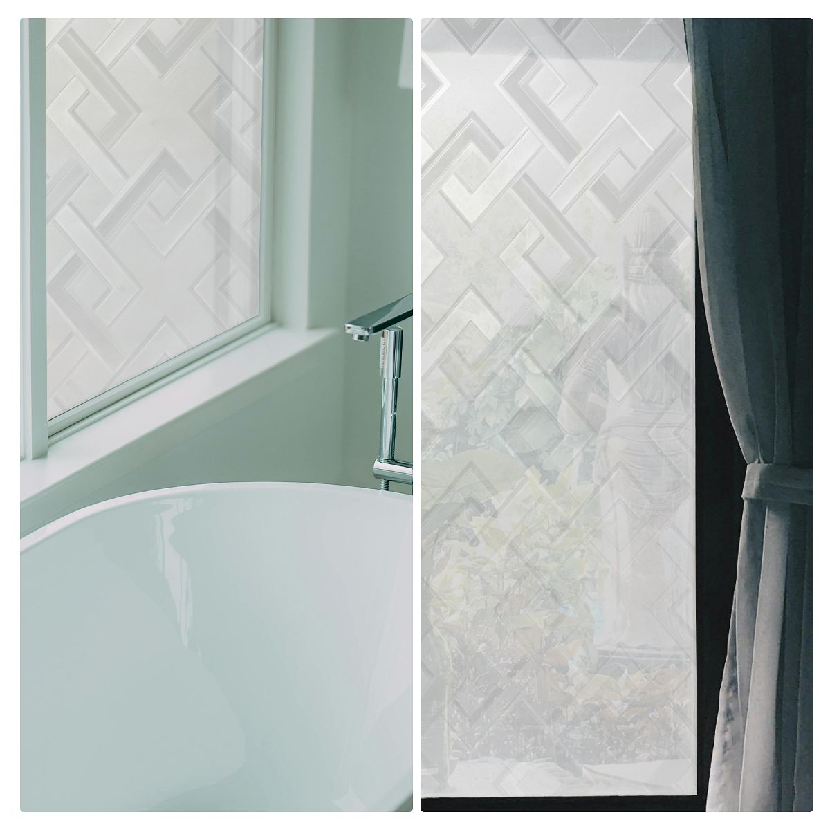 Unique Bargains Diamond Pattern Window Privacy Film 39.37"L x 17.72"W Clear 1 Pc - thumbnail 5