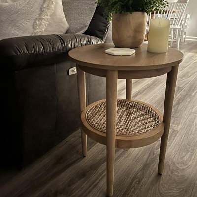 Wood & Cane Round Accent Side Table - Hearth & Hand™ With Magnolia : Target