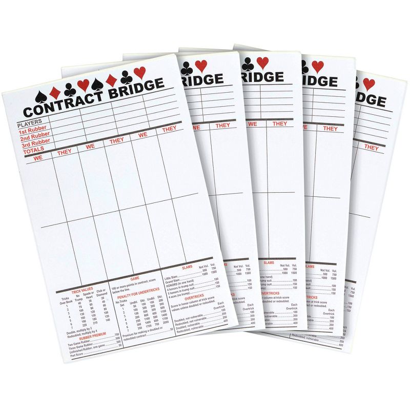 Best Paper Greetings 250 Sheets Contract Bridge Score Pads with Trick Values and Tallies, Game Score Cards (5 Notepads), 1 of 9