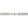 Black Bow Jewelry Men's 8mm, Sterling Silver Solid Pave Curb Chain Necklace - 4 of 4