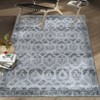 Wasshable Vintage Distressed Floral Print Living Room Bedroom Area Rug, Chenille Non Slip Floor Carpet for Dining Room Home Office - 3 of 4