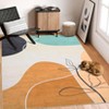 Washable Modern Geometric Rug Non Slip Low Pile Rug Soft Contemporary Throw Floor Cover Foldable Indoor Carpet for Living Room Bedroom Playroom - 4 of 4