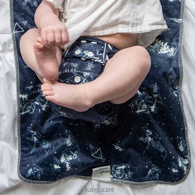 Navy and White Waterproof Microchamois Changing Pad