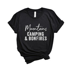 Simply Sage Market Women's Mountains Camping and Bonfires Short Sleeve Graphic Tee - 1 of 3