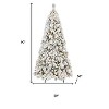 HomeRoots 7.5' White Pre Lit Full Flocked Fir Christmas Tree - 3 of 4