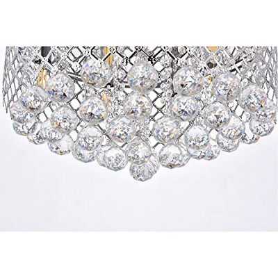 Elegant Chrome Crystal 6-Light Pendant Chandelier