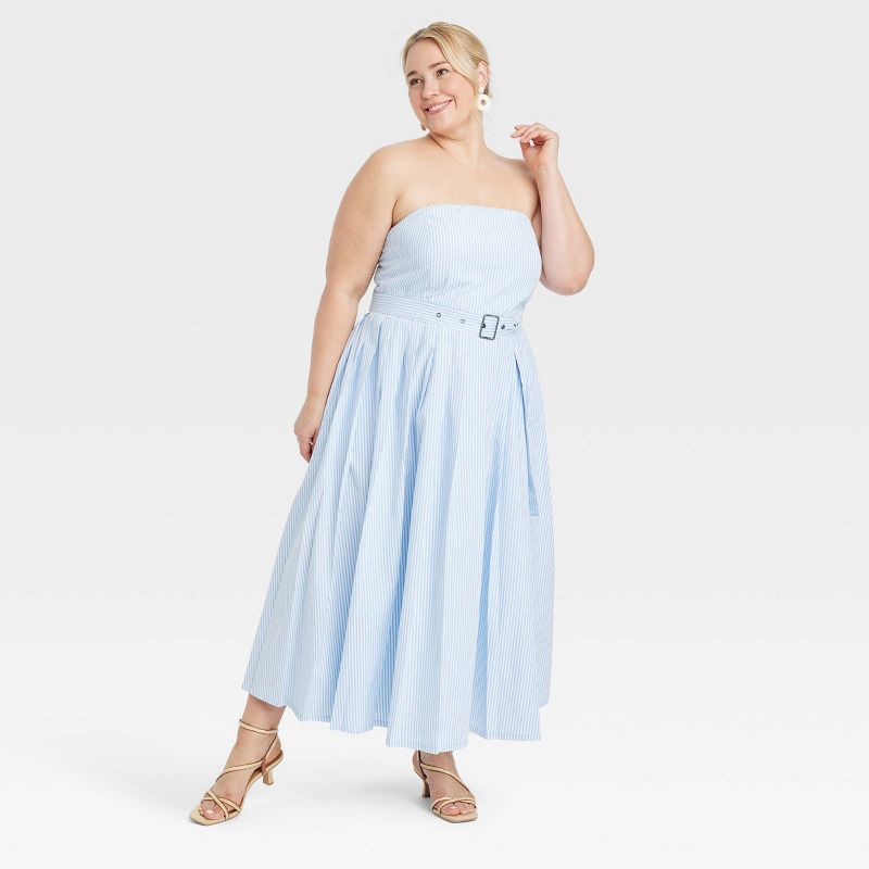 Women's Belted Midi Bandeau Dress - A New Day™, 4 of 11