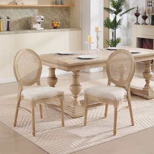 Sapphtopaz French Country Wooden Dining Chairs Set of 2, Side Accent Chairs Kitchen Chairs Barstools for Dining Room, Kitchen Island - 1 of 4