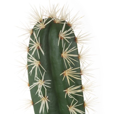 22-Inch Green Artificial Cactus in Gray Clay Pot