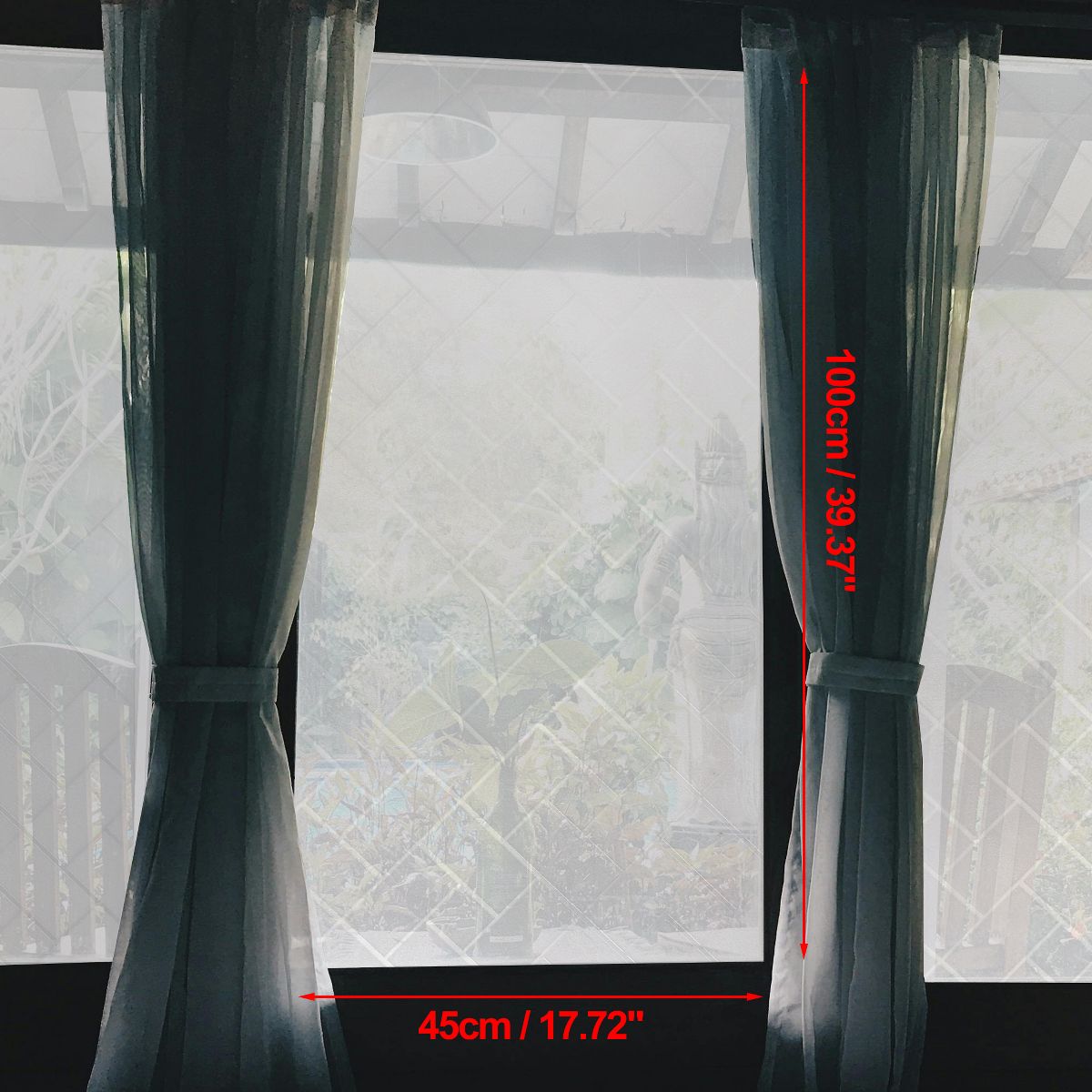Unique Bargains Diagonal Pattern Window Privacy Film 39.37"L x 17.72"W Clear 1 Pc - thumbnail 4