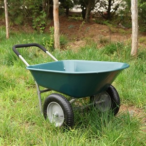DSVIMOY Sand Toys, Children's Heavy Wheelbarrow Toy for Bench, Children's Double Wheel Wheelbarrow with Tray for Sand, Green, 57.87"*28.35"*22" - 1 of 4