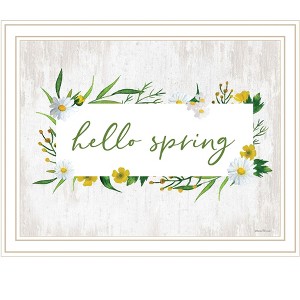 HomeRoots Hello Spring White Framed Print Wall Art - 1 of 3