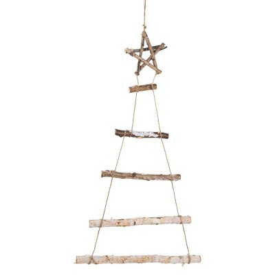 Northlight 34" Natural Twig Tree with Star Wall Hanging Christmas Decoration