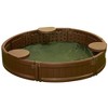 Modern Home 4ft Round Weather Resistant Outdoor Sandbox Kit w/Cover - 4 of 4