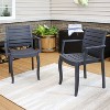 Sunnydaze Polypropylene Stackable Illias Outdoor Patio Arm Chair - image 4 of 4