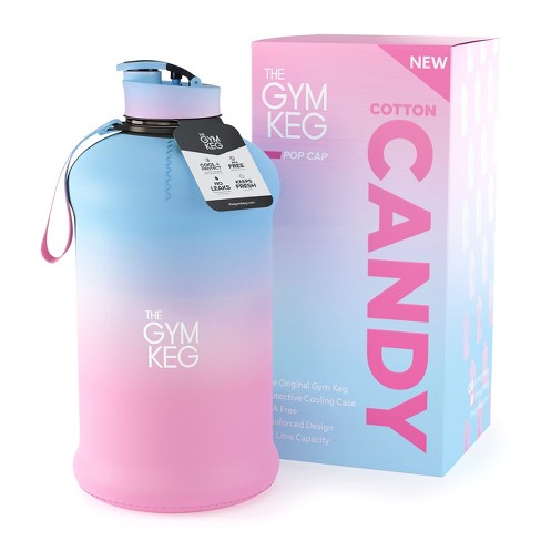 THE GYM KEG Sports Water Bottle Half Gallon With Carry Handle - Gray