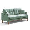 Light Grey 32 in. W x 70 in.H Polyester Three-seater Sofa With Waterproof Fabric And USB Charging Port - 2 of 4