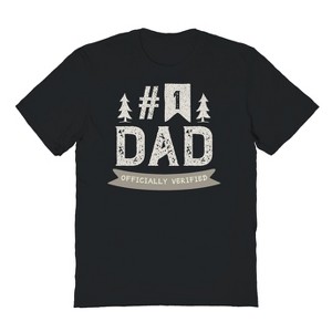 Rerun Island Men's Number 1 Dad Officially Verified Short Sleeve Graphic Cotton T-Shirt - 1 of 3