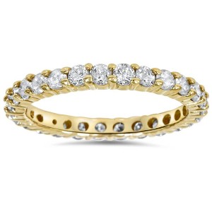 Pompeii3 1 1/2ct Prong Diamond Eternity Ring 14K Yellow Gold - 1 of 4